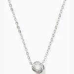 🌸 NWT KATE SPADE Infinity &amp; Beyond Knot Mini Necklace O0RU2826 Clear/Silver