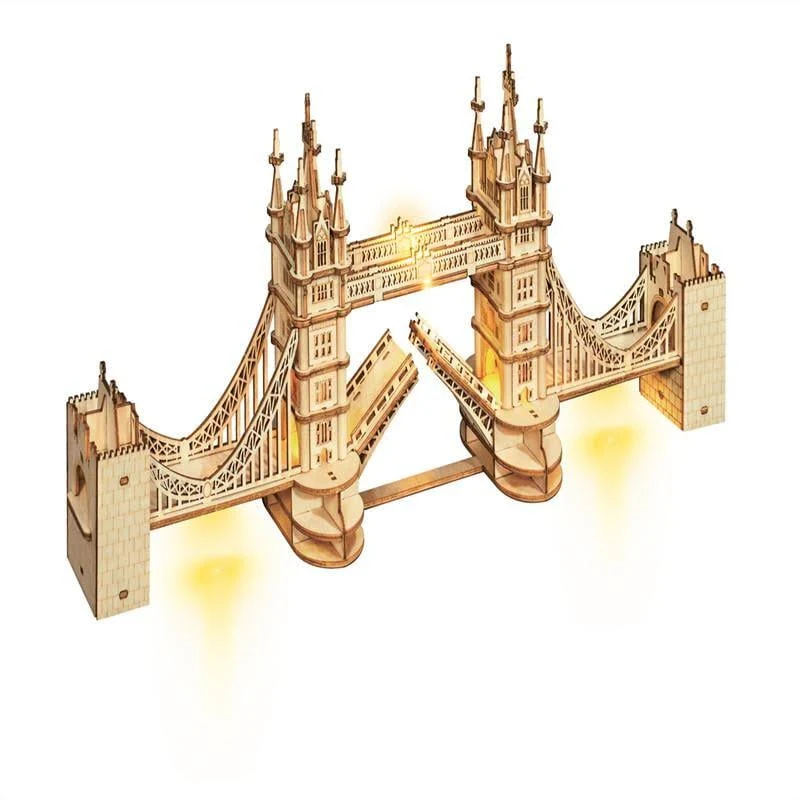 Rolife 3D Wooden Puzzles DIY London Tower Bridge Craft Model Kits for 