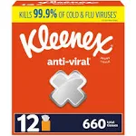 Kleenex Anti-Viral Facial Tissues, 4 Cube Boxes (240 Total Tissues)