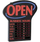 Newon LED &#034;Open&#034; Lighted Business Sign, Electronic Programmable Business Hour...