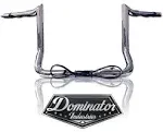 Dominator Industries 1 1/4" PRE-WIRED 12" Meathook Bar Ape Hanger Handlebar Compatible With 2014-2023 Harley-Davidson Bagger Touring Electra, Street Glide (Chrome) Heated Grip Option