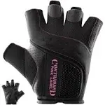 5137 Women's Padded Weight Lifting and Rowing Gloves w/Grip-Lock Padding (Pair) - Machine Washable Fingerless Workout Gloves Designed Specifically for Women