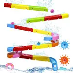 Bath Toys for Kids Ages 2-4-8 Mold Free Toddler Bath Toys 38 PCS Bathtub Shower Toys DIY Water Marble Run Slippery Slide Birthday Gift for 2 3 4 5 6 7 8 Year Old Boys Girls