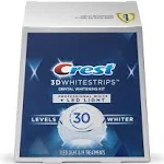 Crest Kit de Tiras Blanqueadoras de Dientes 3DWhitestrips 1 Hora Express + Luz LED, 19 Tratamientos