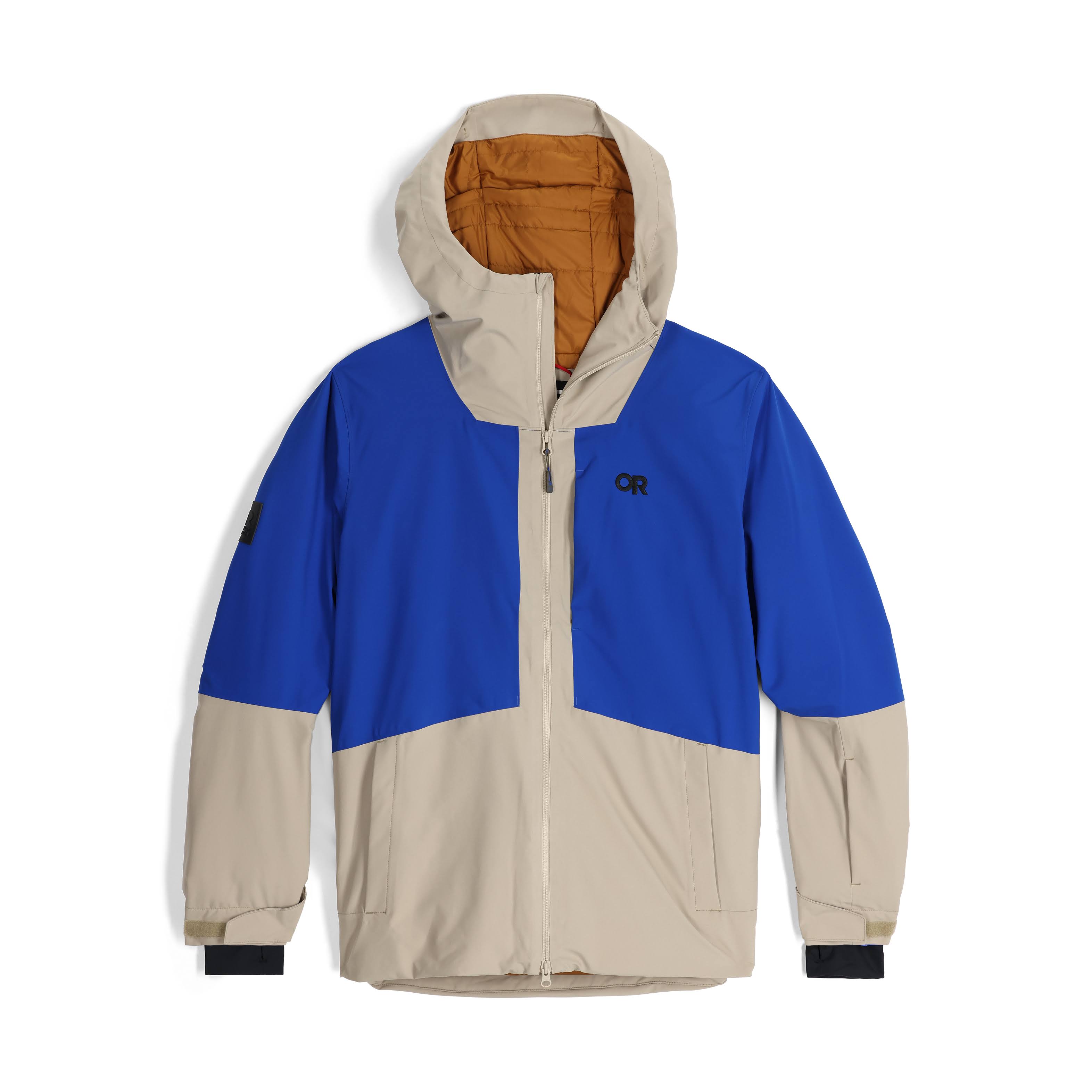 Outdoor Research Men's Snowcrew Jacket - Large - Pro Khaki / Topaz