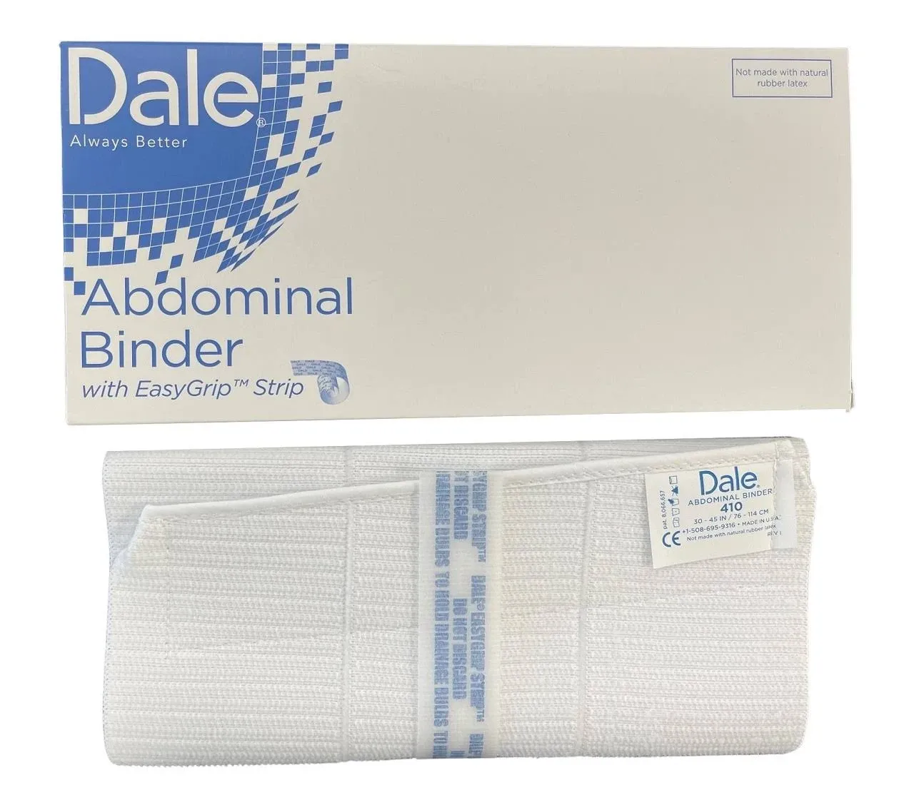 Dale Medical 410 Abdominal Binder, 3 Panel, 9" Wide, Stretches to Fit 30"-45"