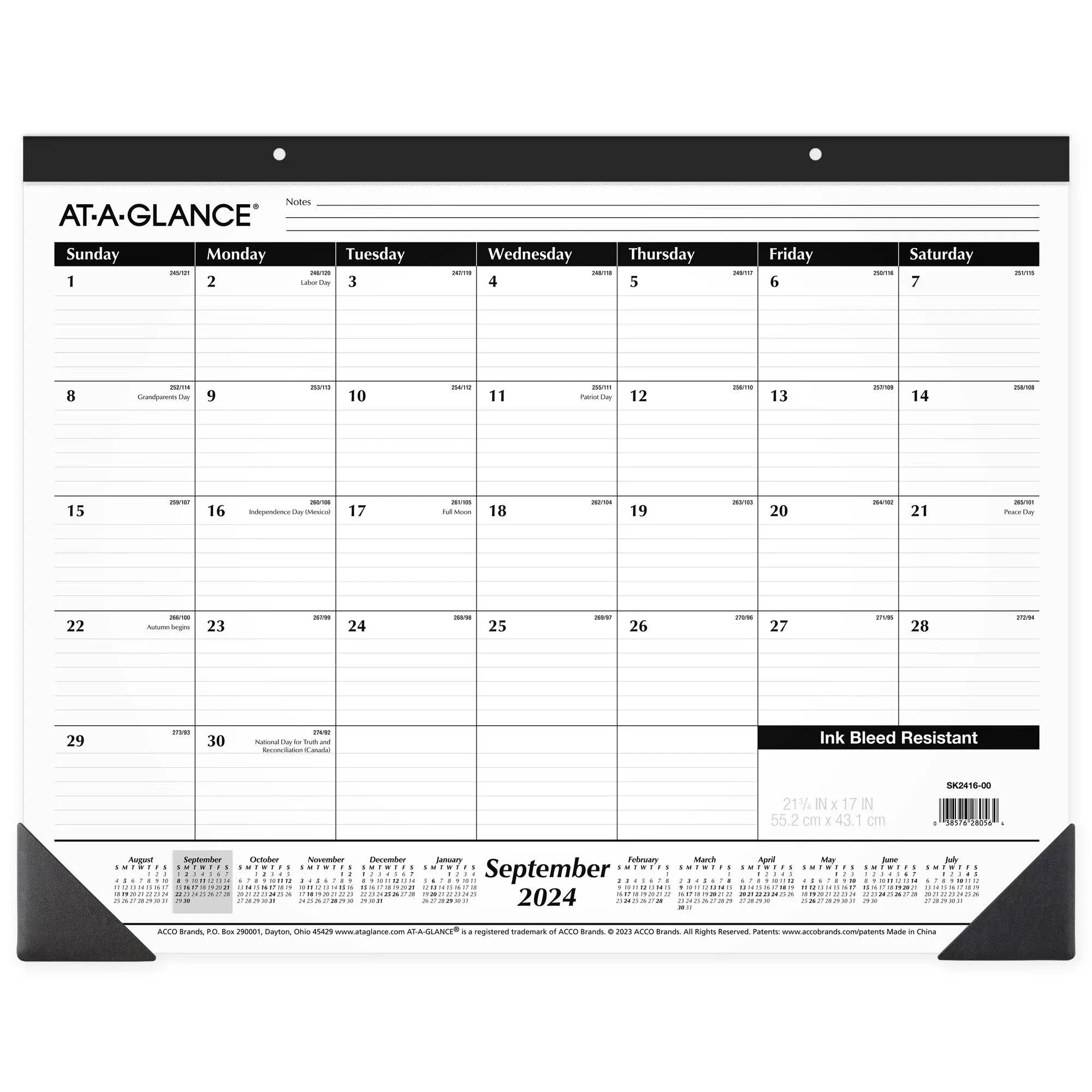 At-A-GLANCE Academic Year Ruled Desk Pad