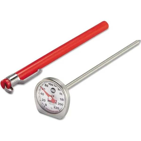 Rubbermaid Commercial Products Food/Meat Instant Read Thermometer, Pocket Size, Dishwasher Safe, Red, For Meat/Food Cooking and Grilling/Oven