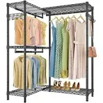 VIPEK L4 Garment Rack L Shaped Clothes Rack Wardrobe Closet, Max Load 750lbs, Black