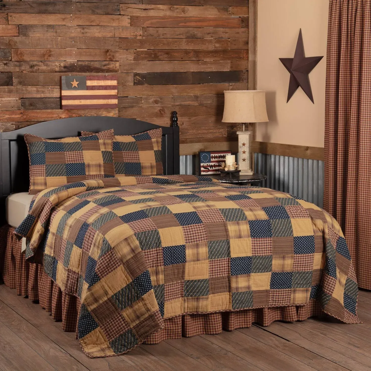 Patriotic Patch California King Quilt Set