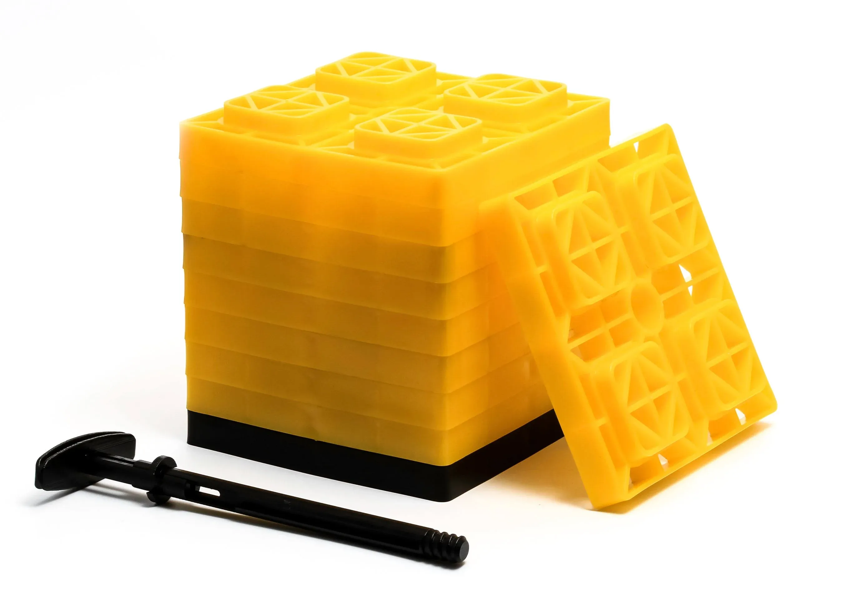 Camco 44512 Fasten Leveling Blocks T-Handle 2x2 Yellow *10-Pack