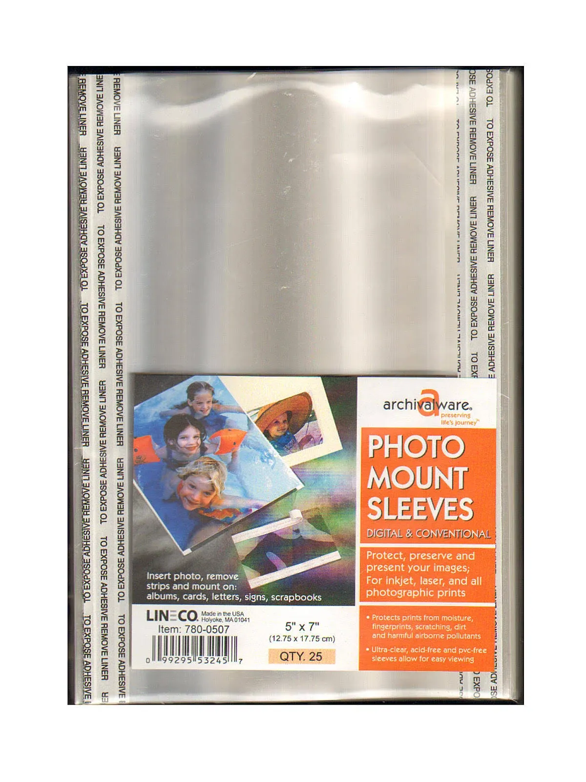 Lineco Photo Mounting Sleeve for 5x7" Prints (25-Pack)