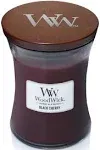 WoodWick Medium Hourglass Candle, Black Cherry - Premium Soy Blend Wax, Pluswick Innovation Wood Wick, Made in USA