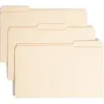 Top Tab Fastener Folders, 1/3-cut Tabs: Assorted, 1 Fastener, Legal Size, 11-pt Manila Exterior, 50/box