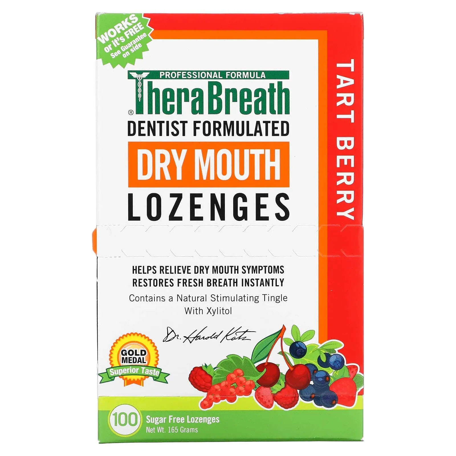 TheraBreath Dry Mouth Lozenges with Zinc ( Tart Berry Flavor)