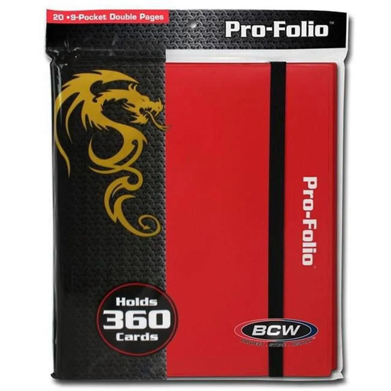 BCW Pro-Folio 9-Pocket Card Album - Red | Archival Safe, Side-Loading Trading Card Binder | Premium Collectible Storage Solution for Trading Cards, TCG, Sports Cards, and More - 360-Card Capacity