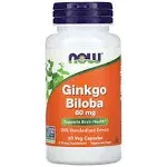 Now Ginkgo Biloba 60 mg - 120 Veg Capsules