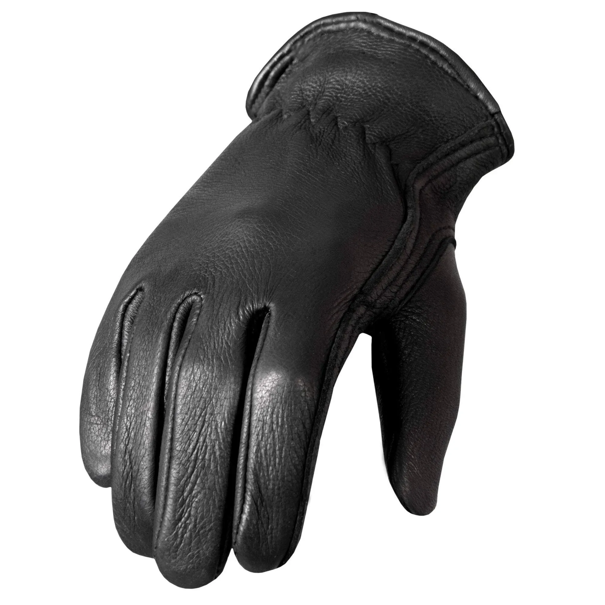 Hot Leathers Classic Deerskin Unlined Driving Glove in Black Size Medium