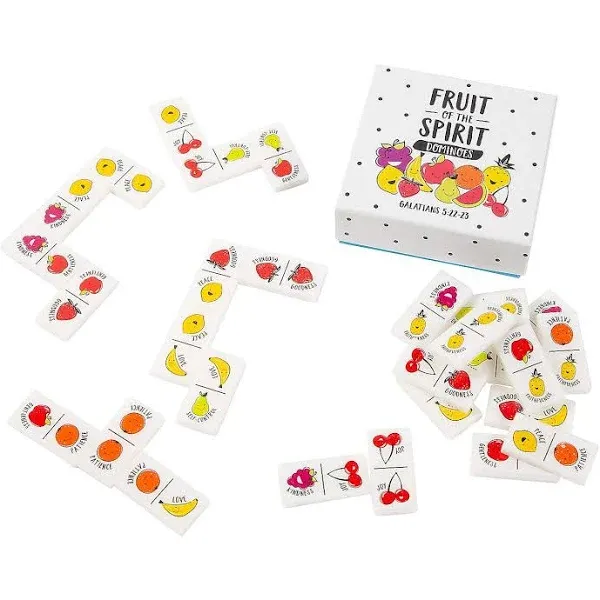 Fun Express Fruit of The Spirit Dominoes Game - Toys - 28 Pieces