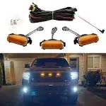 AUXLIGHT Car Accessories, 3PCS LED Center Grille Raptor/Marker Lights with Wiring Harness & Add-a-Fuse & Screws, Compatible with 2018 2019 2020 Toyotaa Tundra TRD Pro Grill (White)