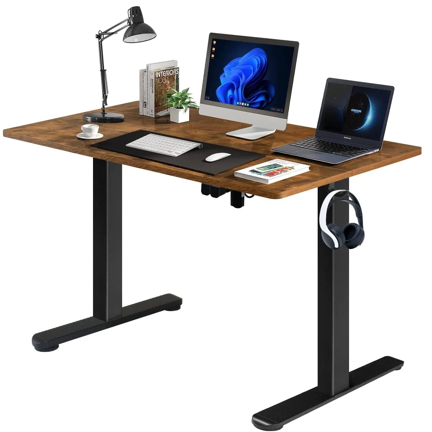 Lifetime Home Height Adjustable 48&quot; Electric Standing Desk - Upgraded Ultra Durable Home Office Large Rectangular Computer or Laptop Sit Stand