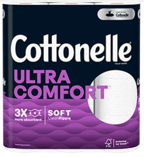 Cottonelle Ultra Comfort Toilet Paper, 2-Ply, Strong Tissue, 9 Mega Rolls (9 Mega Rolls = 36 Regular Rolls) 268 Sheets per Roll (Packaging May Vary)