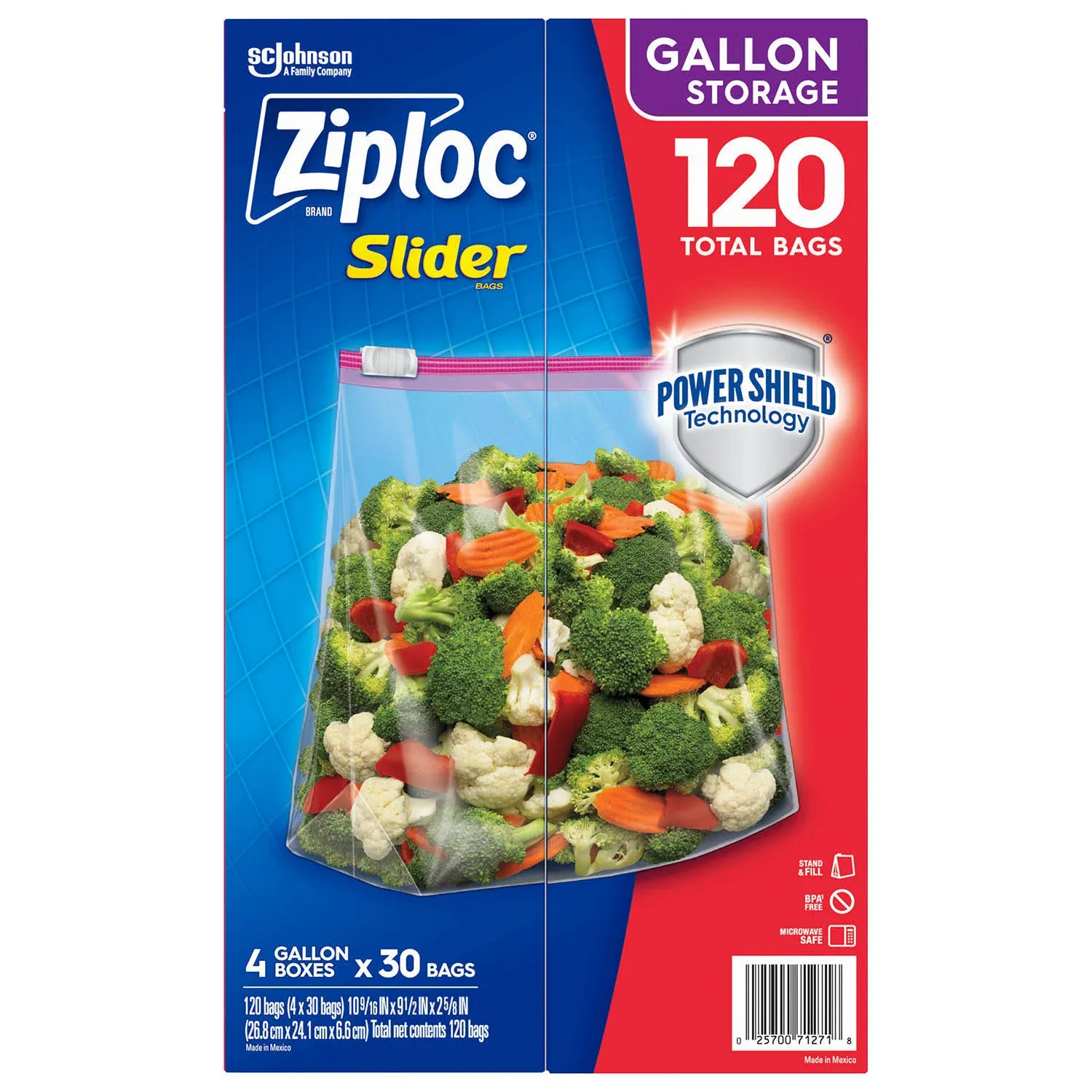 Ziploc Slider Storage Bags 120 ct Gallon