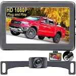 Backup Camera 4.3-Inch for Car Plug-Play: Easy Setup Rear View Camera for Trucks SUVs Vans - HD 1080P Reverse Camera with Color Night Vision,No-Delay,Guide Lines On/Off - A2