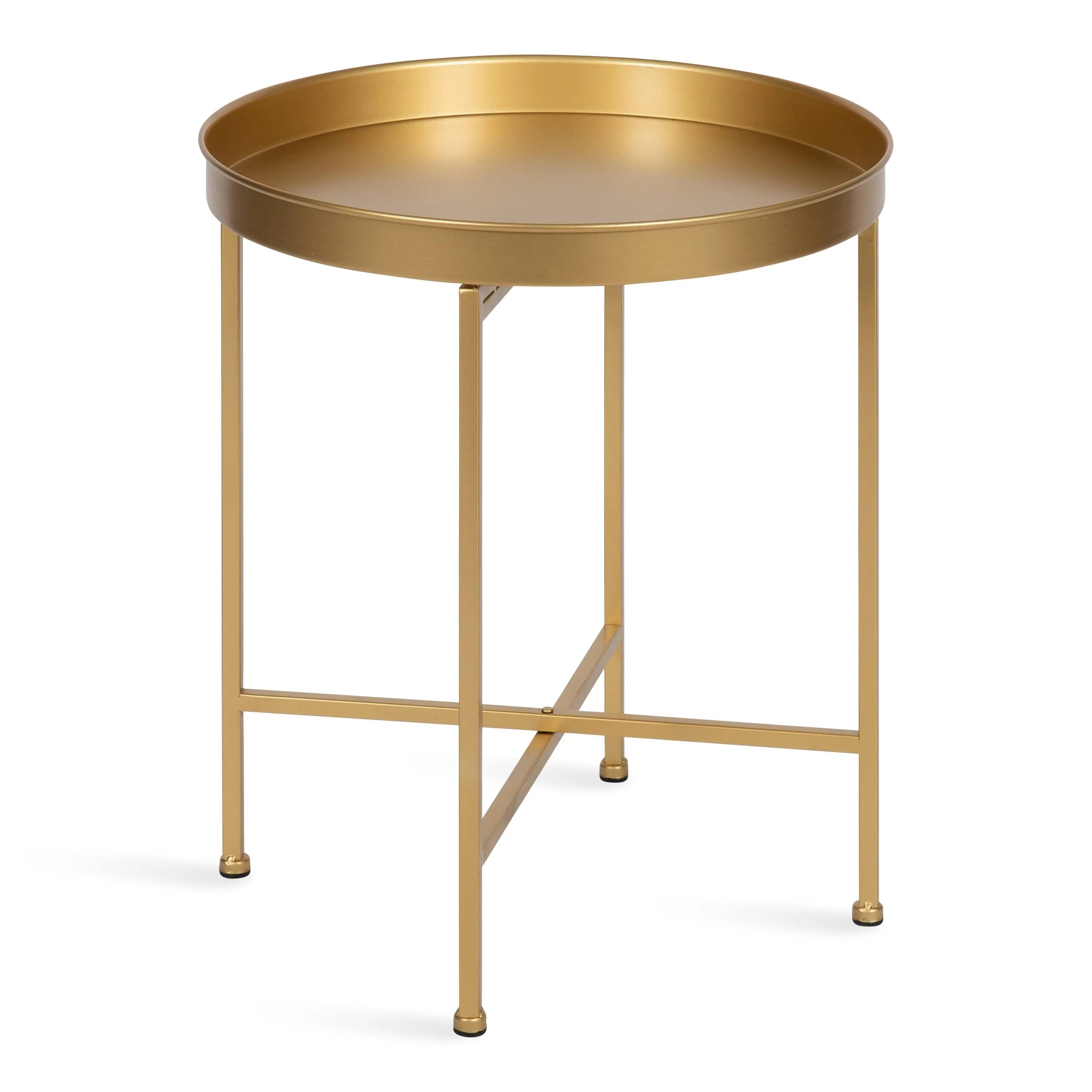 Kate and Laurel Celia Glam Round Side Table, 18.25 x x 22, Gold, Gold 