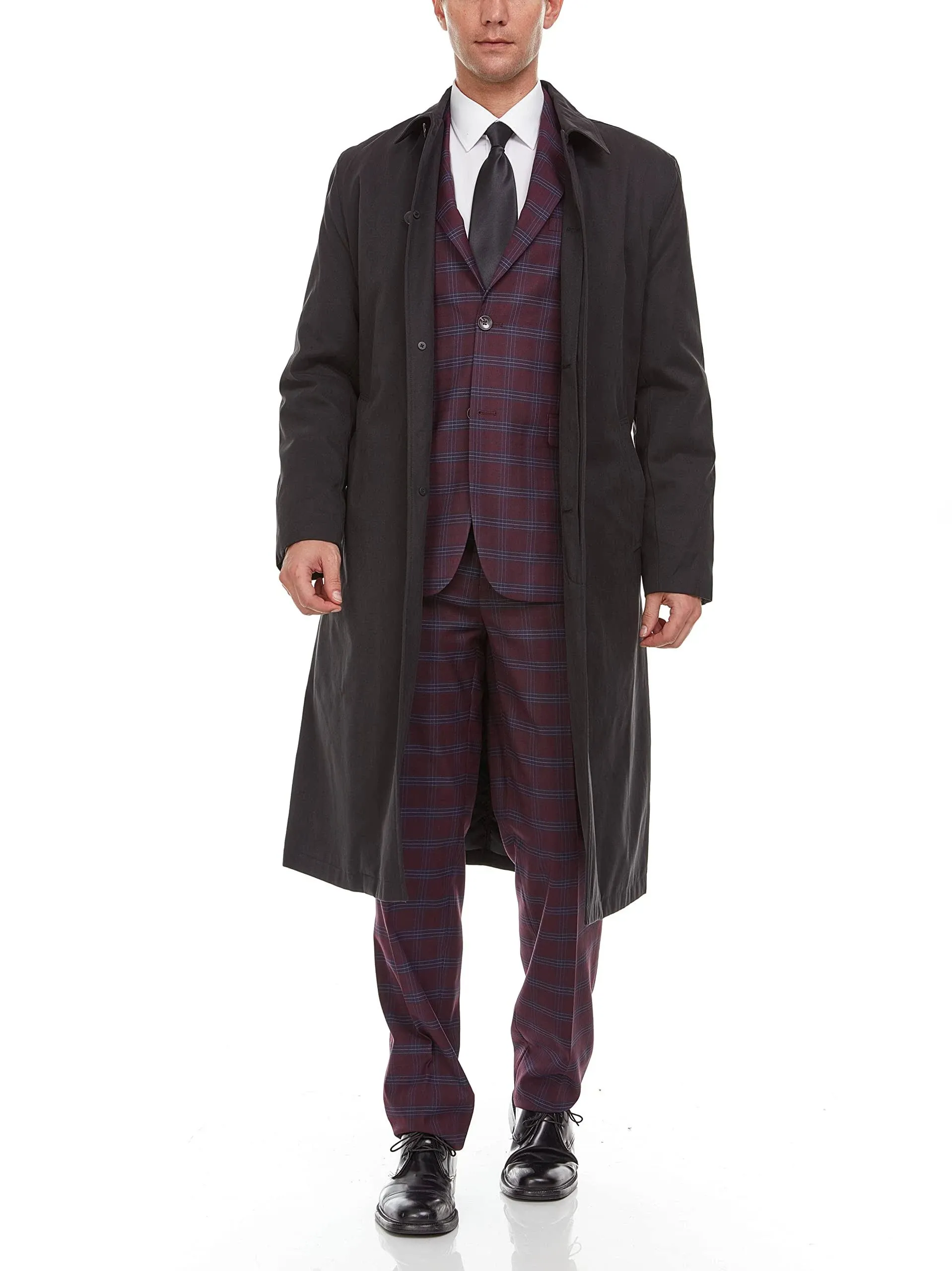 Adam Baker Men's Single Breasted Breasted Full Length Trench Coat All Year Round Raincoat