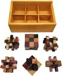 LMC Products Wooden Brain Teaser Puzzles 6 Pack - 3D Brain Teasers For Adults ...