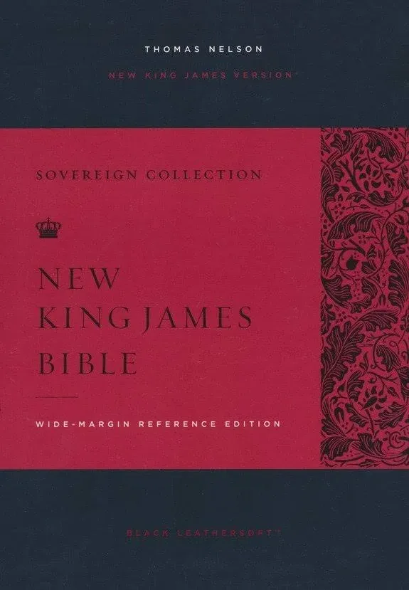 NKJV Wide-Margin Reference Bible, Sovereign Collection, Comfort Print--soft leather-look, black