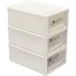 Small Stacking Drawer Plastic Stacking Storage Drawer Unit 3-Pack