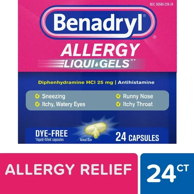 Benadryl Allergy Relief, 25 mg, Liqui-Gels - 24 count