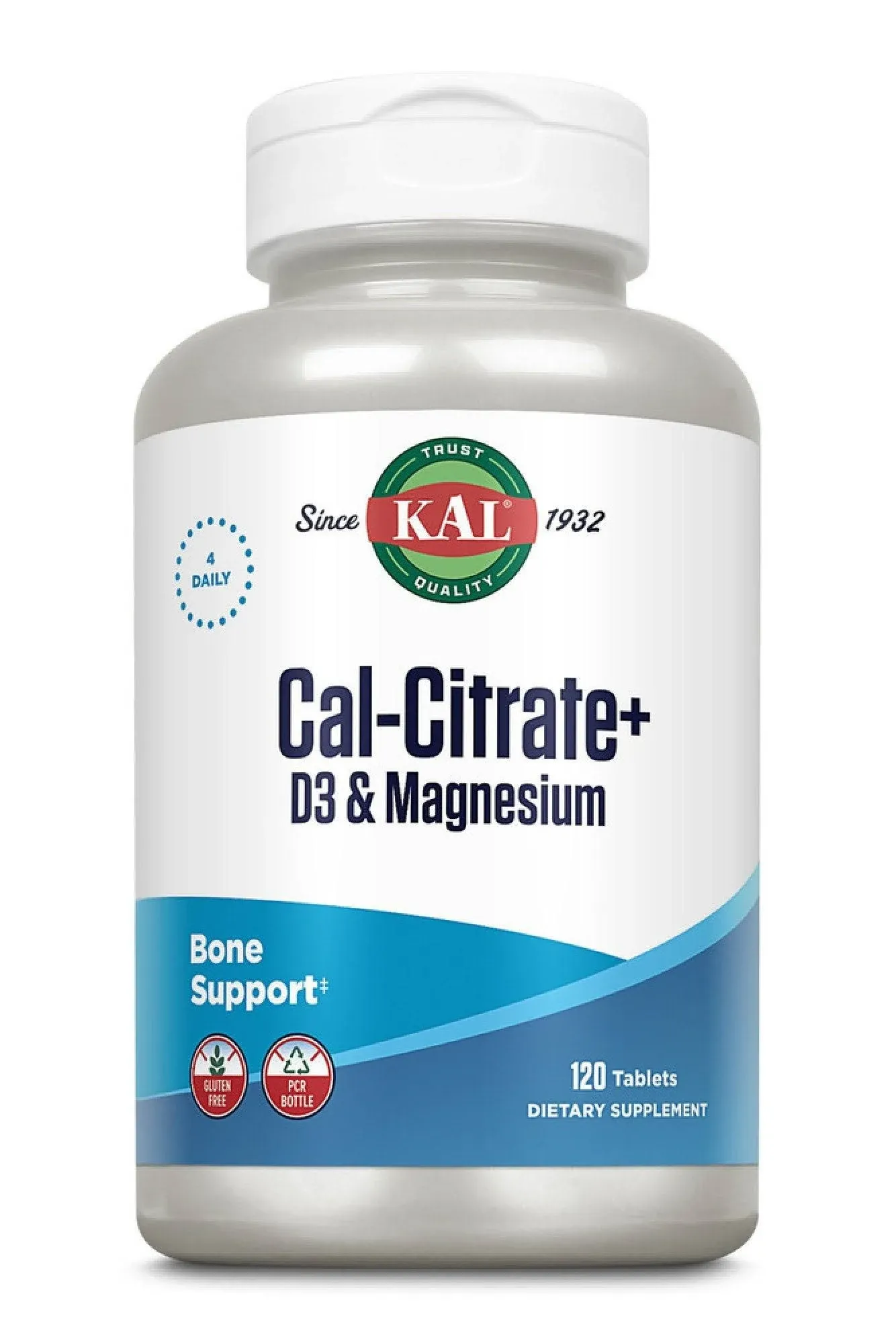 KAL, Cal-Citrate+ D3 и магнезий, 120 таблетки