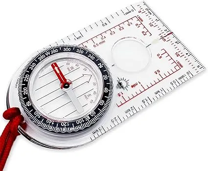 Sun Company ProMap Compass - Ultra Lightweight Baseplate Map Compass with Declination Scale - Accurate Orienteering Base Plate Compass for Hiking, Ba