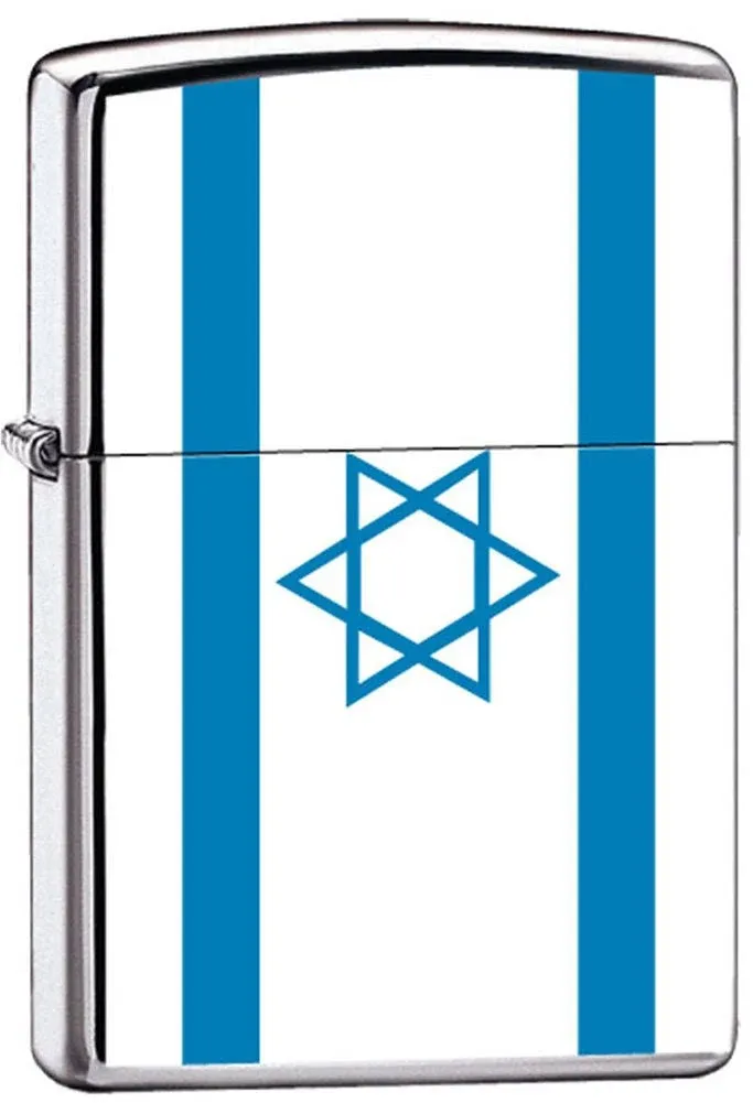 Jewish Pride Star of David Patriotic Flag of Israel Chrome Zippo Lighter