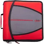 Case It Mighty Zip Tab Binder, 3 Rings, 3" Capacity, 11 x 8.5, Red