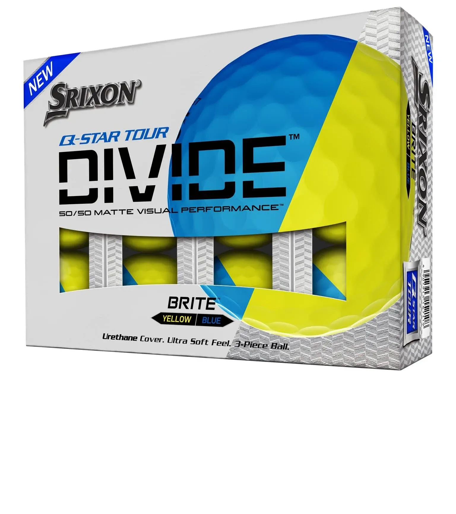 Srixon Q-Star Tour Divide Golf Ball - Blue/Yellow - Dozen