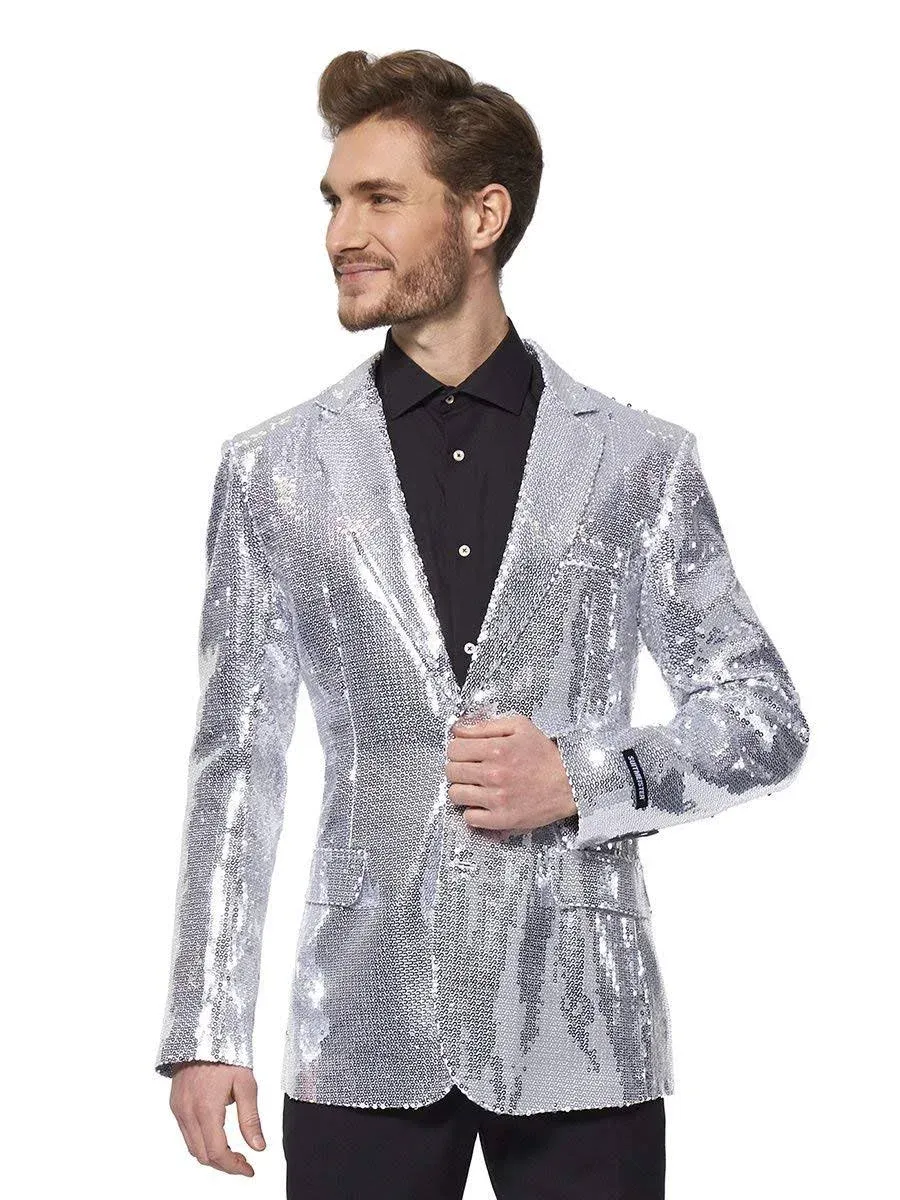 Suitmeister Men's Christmas Blazer - Sequins Silver