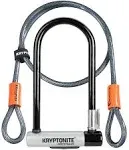 Kryptonite Kryptolok Standard Bike U-Lock with Cable, Heavy Duty Anti-Theft Bicycle U Lock, 12.7mm Shackle and 10mm x 4ft Length Security Cable with Mounting Bracket and Keys