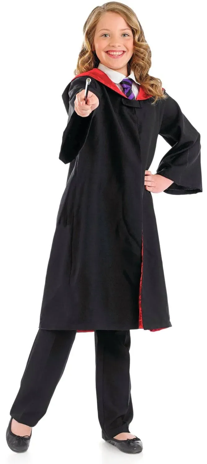 Fun Shack Kids Girls Boys Wizard Costume Robe Black Cape Kids Halloween Costume ...