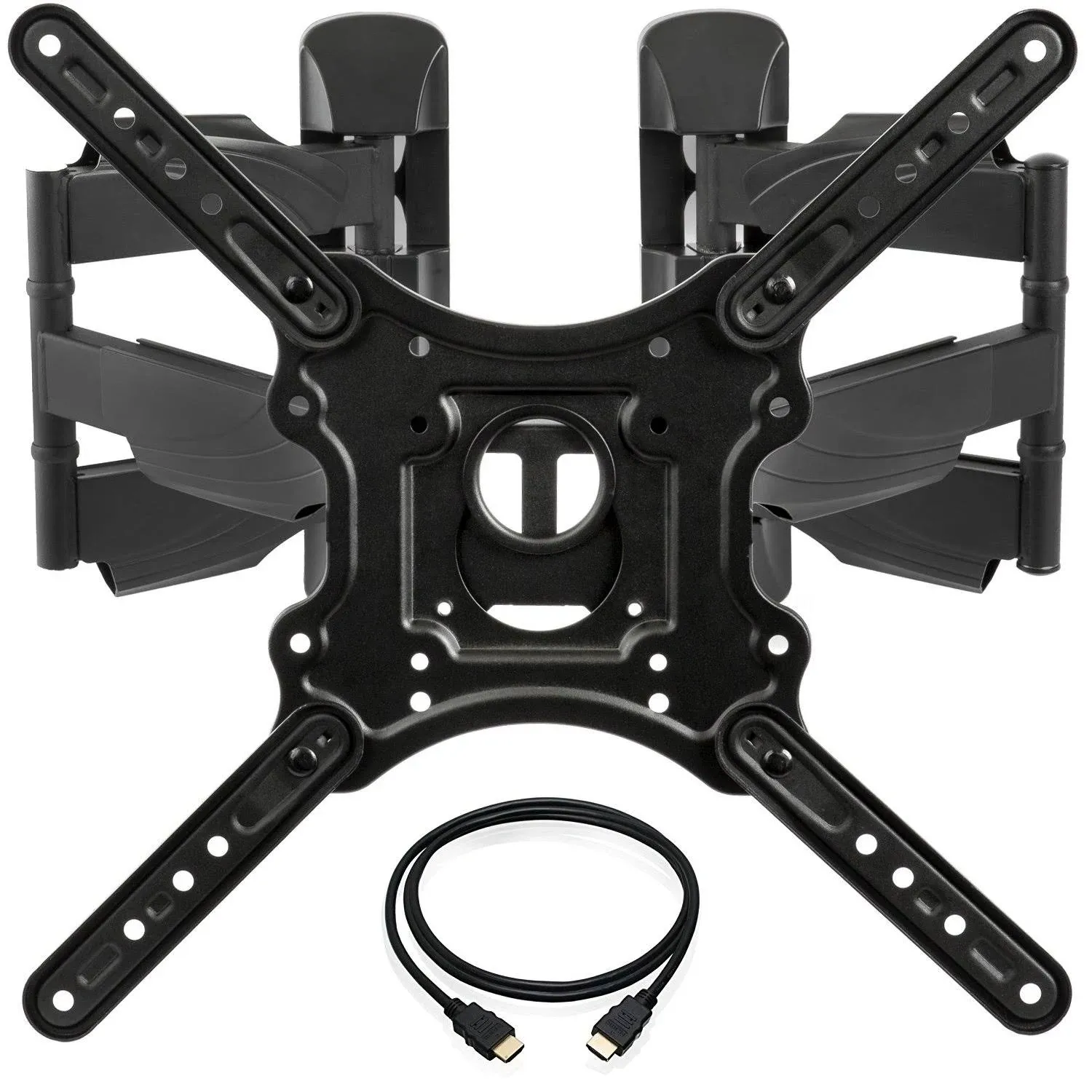 InstallerParts Corner TV Wall Mount for Most 23-55 Inch LED LCD OLED Plasma Flat Screen TVs with Full Motion Swivel and Tilt Articulating Dual Arm - VESA 400x400, Holds 132lbs, HDMI Cable