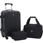 Chicago Hardside Expandable Spinner Luggages, Black, 3 Piece Set