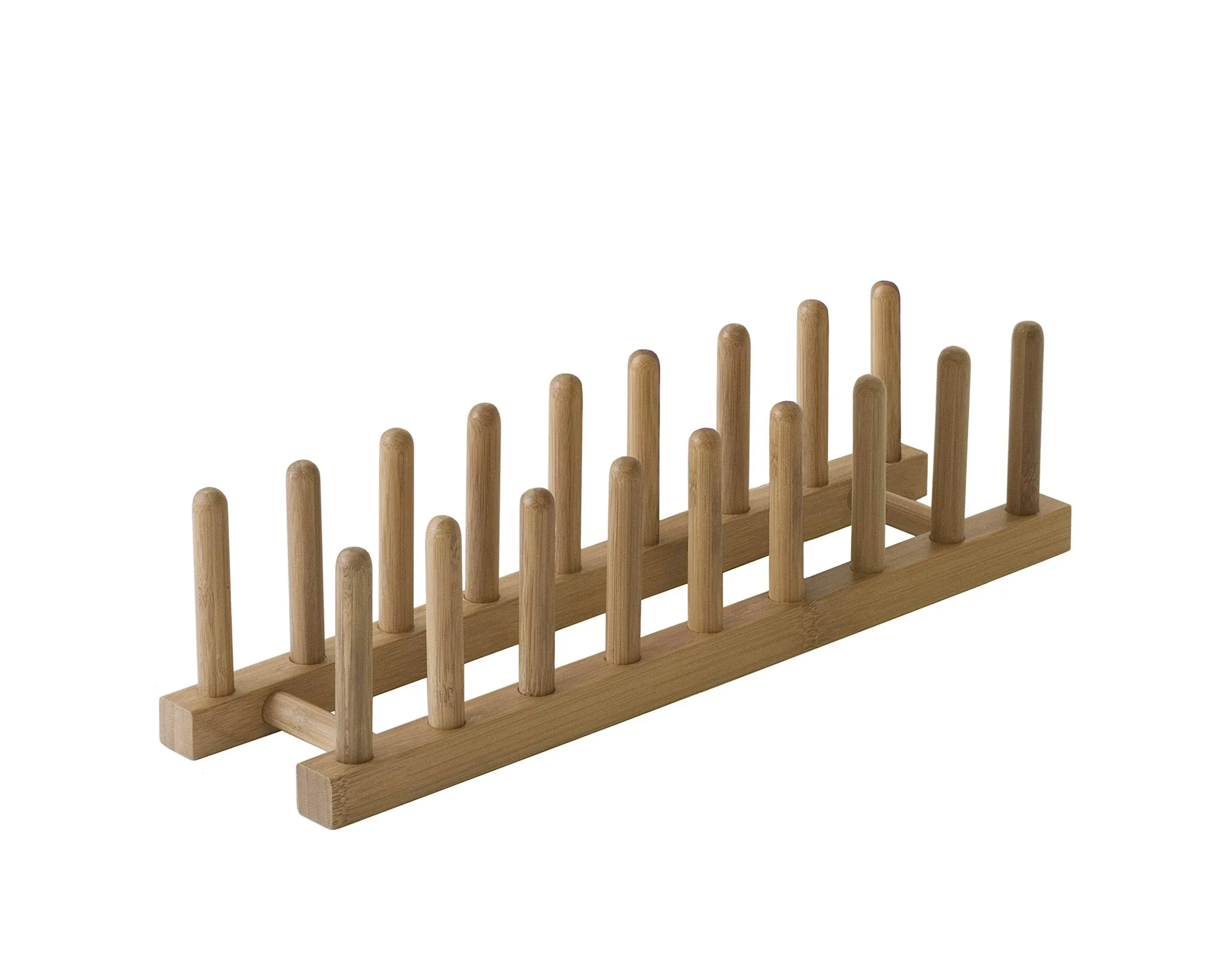 Lipper International 887 Bamboo Wood Plate Rack and Pot Lid Holder, 15-3/8" x 4-3/8" x 4"