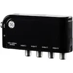 GE 4-Way HD Digital TV Antenna Amplifier, Low Noise Antenna Signal Booster, Clears Up Pixelated Low-Strength Channels, Supports Multiple HD Smart TVs, AC Adapter, Black, 34479