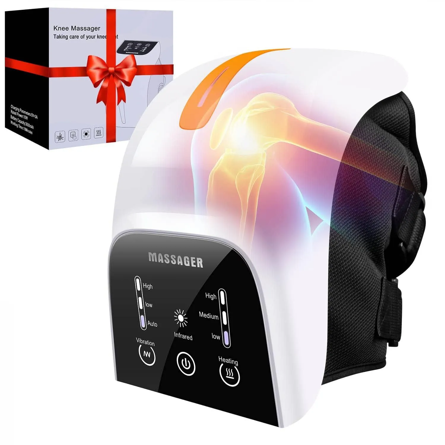 Cordless Knee Massager, Powerful Battery Based Infrared Deep Heat Knee Joint Pain Relief for Swelling Stiff Joints, Stretched Ligament and Muscles Injuries.