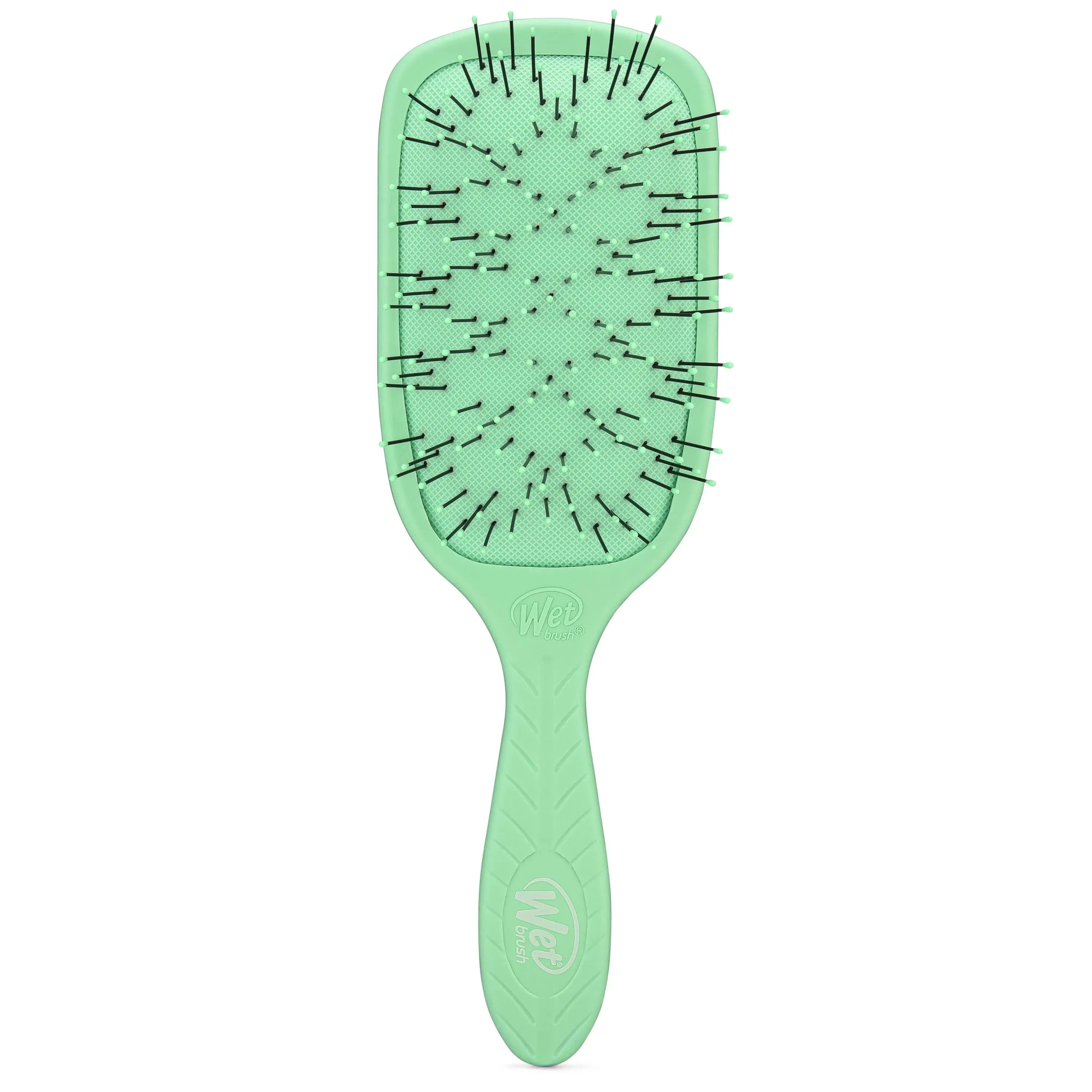 Wet Brush Go Green Thick Hair Paddle Detangling Brush, Green - Ultra-Soft IntelliFlex Bristles With AquaVent - Gently Loosens Knots While Minimizing Pain - Curly, Coarse, Long, Wet & Dry Hair