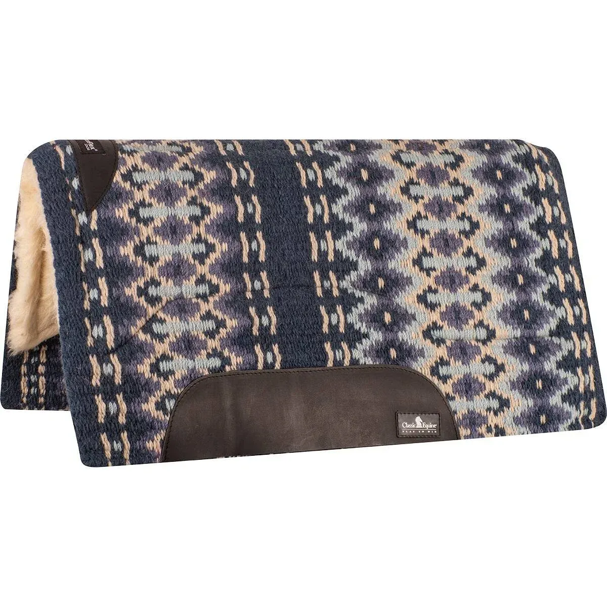 Classic Equine Sensorflex Wool Top Saddle Pad 32"x 34" Navy Blue