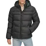 TOMMY HILFIGER XL Men&#x27;s Quilted Mid-Length Puffer Jacket with Hood